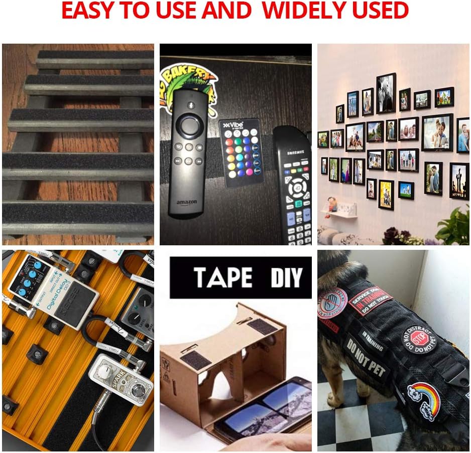 26 Feet Sticky-Back Hook and Loop Strips Roll, 3/4 Inch Black Self Adhesive Hook Loop Tape Double Sided Hook Loop Fastener Tape for Indoor Outdoor Home School Office - Image 2